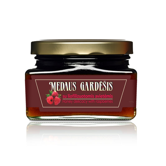 Medaus gardėsis su liofilizuotomis avietėmis
